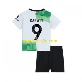 Camisolas de futebol Liverpool Darwin Nunez 9 Criança Equipamento Alternativa 2023/24 Manga Curta